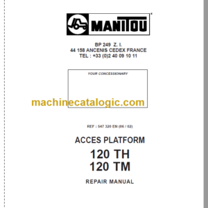 Manitou 120 TH REPAIR MANUAL