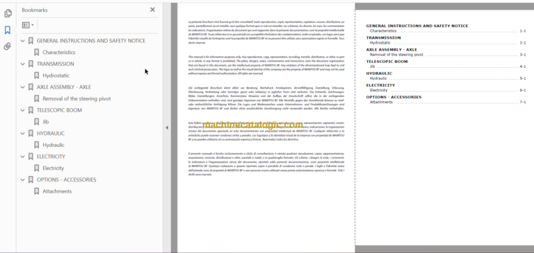 Manitou TMT 25.25 25.20 25.15 Series 1-E2 Repair Manual FR