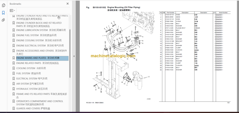 Komatsu PC1250-11R Hydraulic Excavator Parts Book