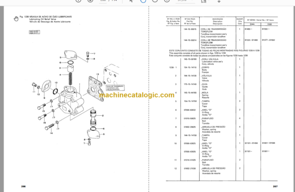 Komatsu D60A E F-6B D65A E-6B Crawler Dozer Parts Book