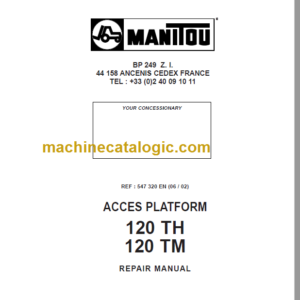 Manitou 120 TM REPAIR MANUAL