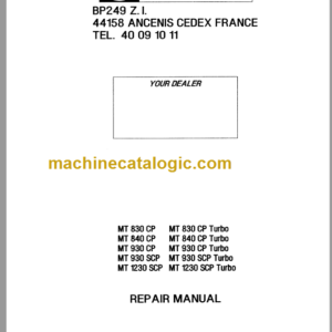 Manitou MT 930CP-SCP T Repair Manual