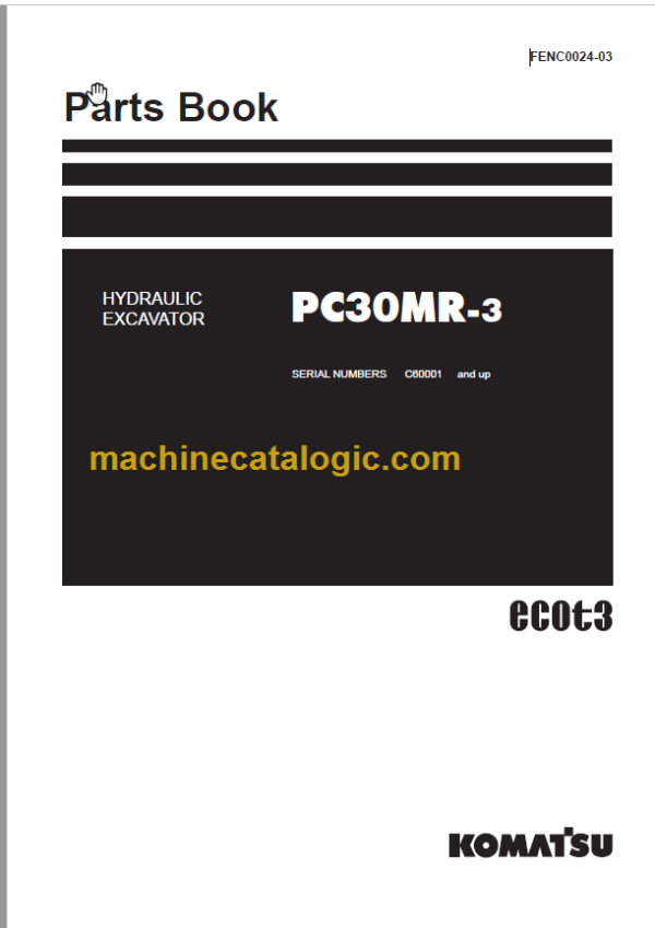 Komatsu PC30MR-3 Hydraulic Excavator Parts Book