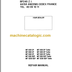Manitou MT 1230 SCP T Repair Manual
