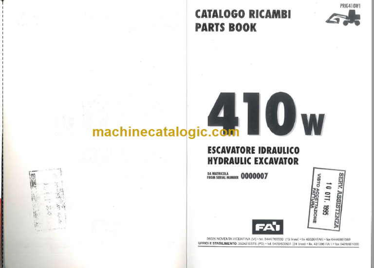 Komatsu FAI 410W Hydraulic Excavator Parts Book