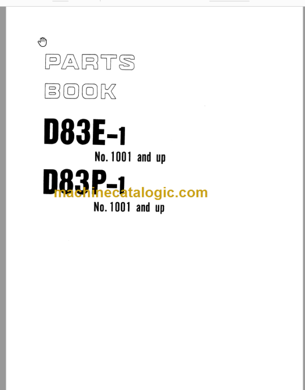 Komatsu D83E-1 D83P-1 Parts Book