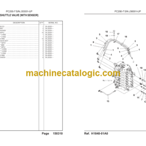 Komatsu PC200-7 SN J30001-UP Engine Parts Book