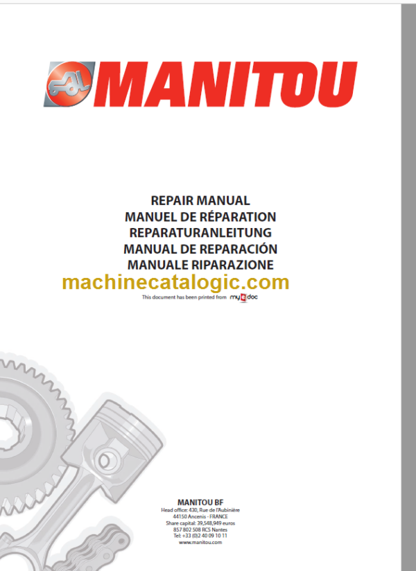 Manitou MT 1840 A ST3B Repair Manual