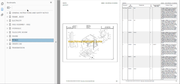 Manitou MT 1235 Genuine Parts Catalogue