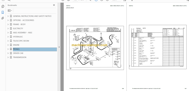 Manitou MT 1240 L TURBO S2 Genuine Parts Catalogue