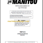Manitou TMT 315 OPERATOR SERVICE MANUAL