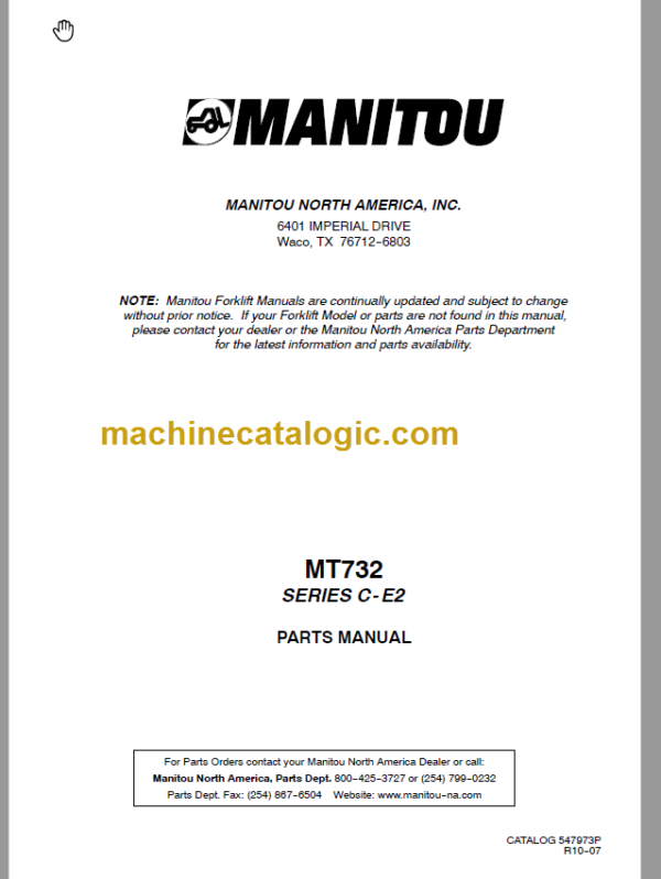 Manitou MT 732 Serie C-E2 Parts Manual