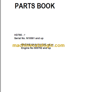 Komatsu HD785-7 Engine Parts Book