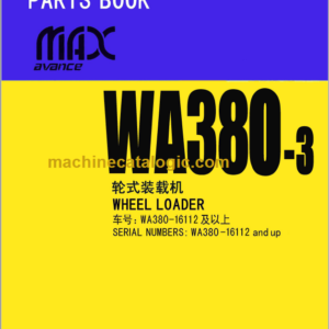 Komatsu WA380-3 Wheel Loader Parts Book 16112 And Up