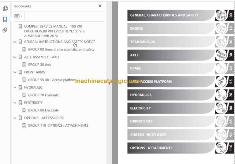Manitou 100 VJR REPAIR MANUAL