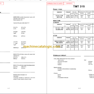 Manitou TMT 315 OPERATOR SERVICE MANUAL