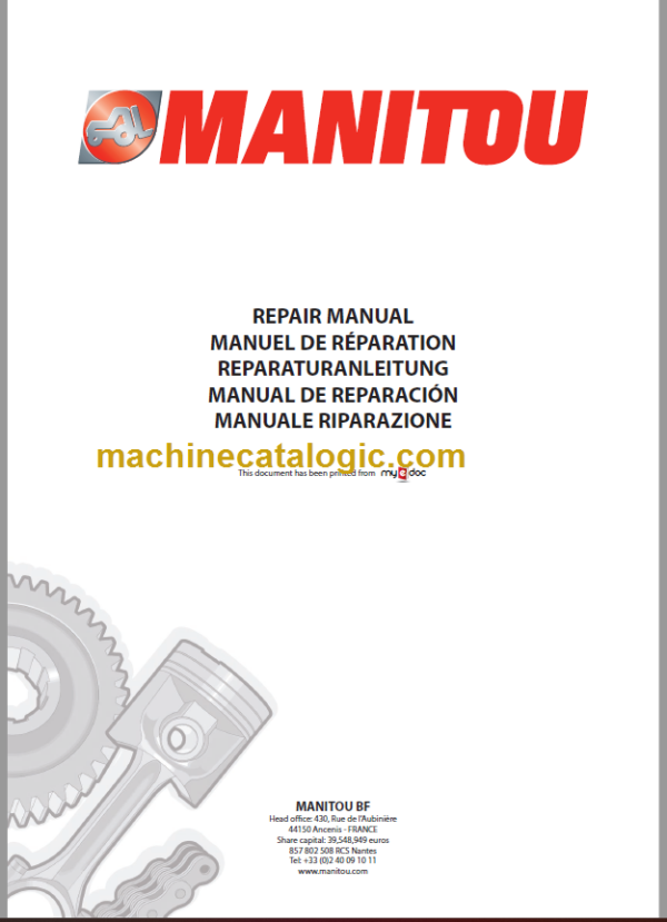 Manitou MT 1440 H-HA ST3B Repair Manual