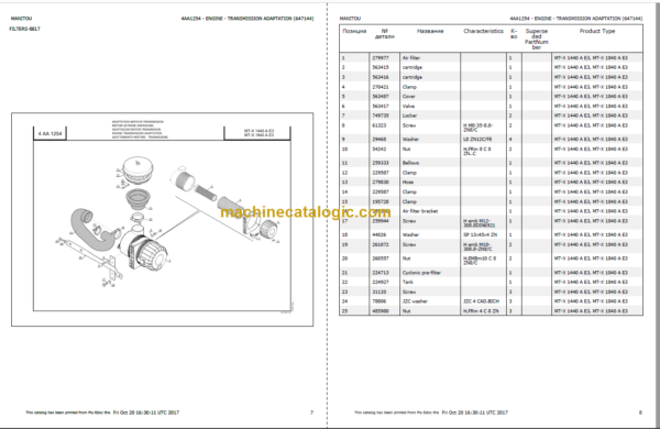 Manitou MT-X 1840 A E3 Parts Catalogue