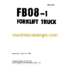 Komatsu FB08-1 Forklift Truck Parts Book