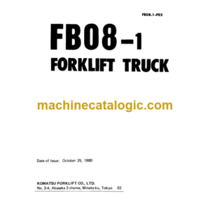 Komatsu FB08-1 Forklift Truck Parts Book