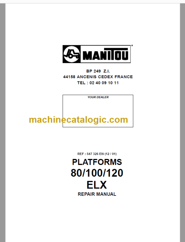 Manitou 120 ELX REPAIR MANUAL