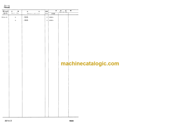 Komatsu FB08-1 Forklift Truck Parts Book