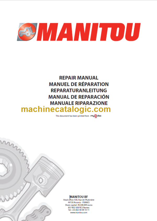 Manitou MT 1840 H-HA ST3B Repair Manual