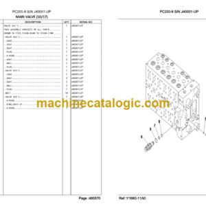 Komatsu PC200-8 Hydraulic Excavator Parts Book