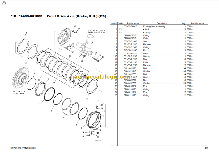 Komatsu HD785-8E0 SAA12V140E-7 Parts BookKomatsu HD785-8E0 SAA12V140E-7 Parts Book