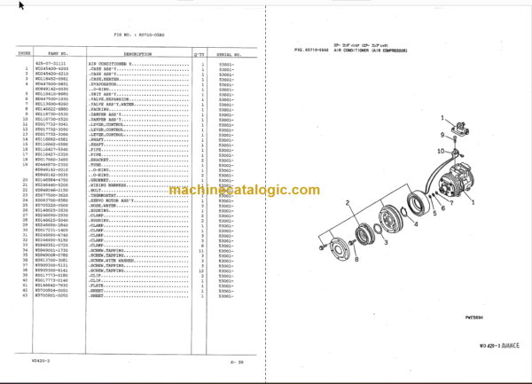 Komatsu WD420-3 Parts Book