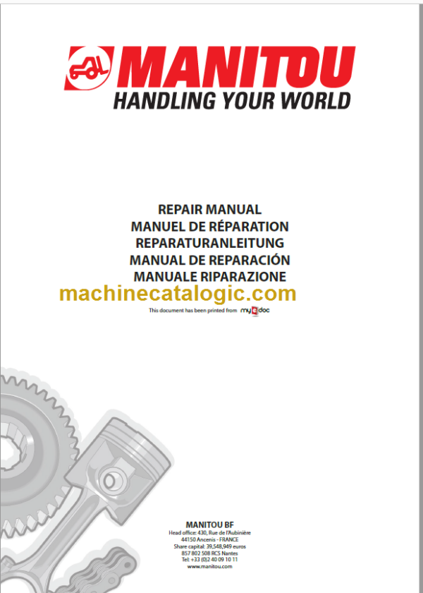 Manitou 100 SEC 2 REPAIR MANUAL