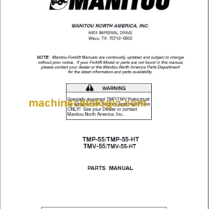 Manitou TMP 55 TMP 55HT TMV 55 TMV 55HT PARTS MANUAL