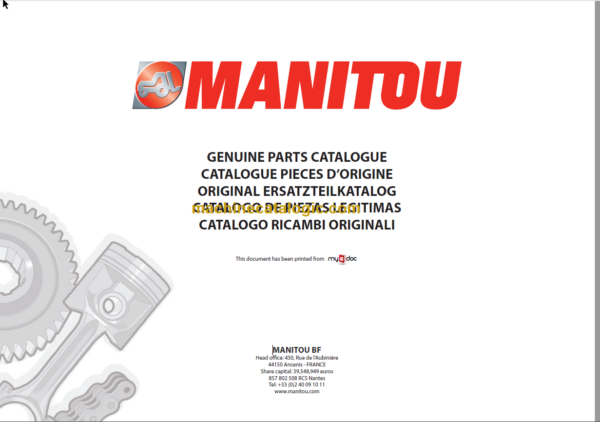 Manitou MT 1840 A ST3B Genuine Parts Catalogue