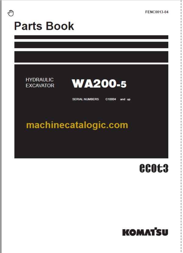 Komatsu WA200-5 Wheel Loader SAA6D102E-2EE-8 Parts Book