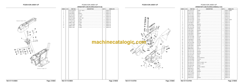 Komatsu PC200-8 Hydraulic Excavator Parts Book