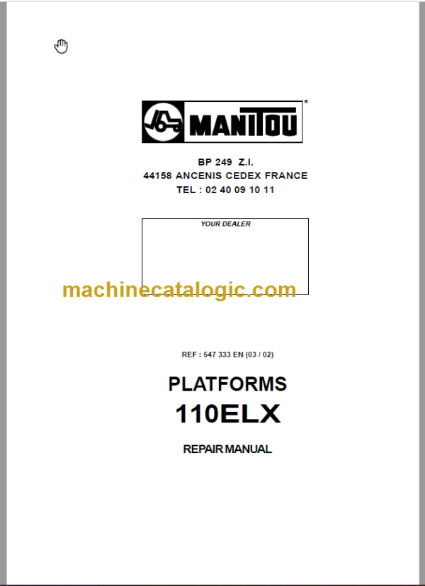 Manitou 110 ELX REPAIR MANUAL