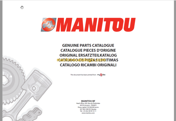 Manitou MT 1030 S TURBO S3 E2 Parts Catalogue