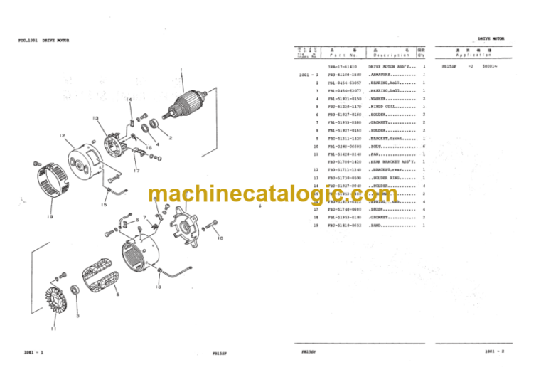 Komatsu FB15SF-8 Forklift Truck Parts Book