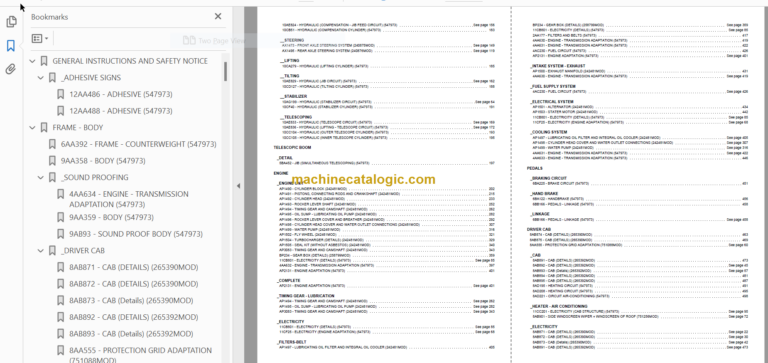 Manitou MT 1030 S TURBO S3 E2 Parts Catalogue