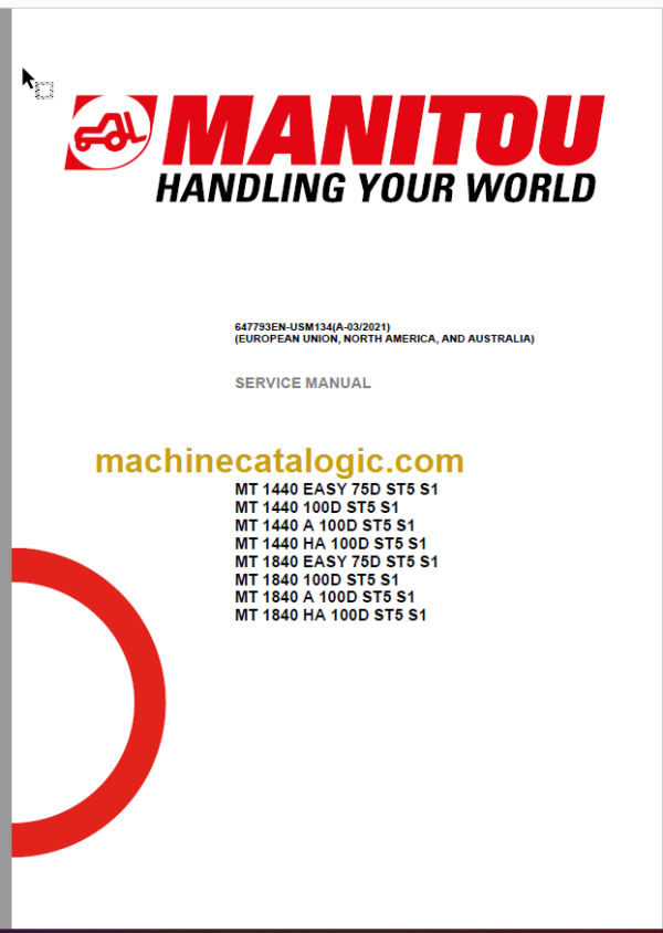 Manitou MT 1440 A-HA 100D ST5 S1 Service Manual