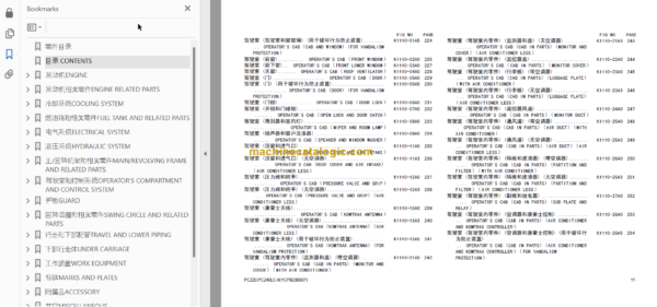 Komatsu PC220-8 PC240LC-8 SAA6D107E-1 Parts Book China