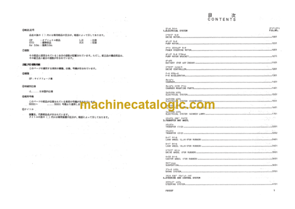 Komatsu FB15SF-8 Forklift Truck Parts Book