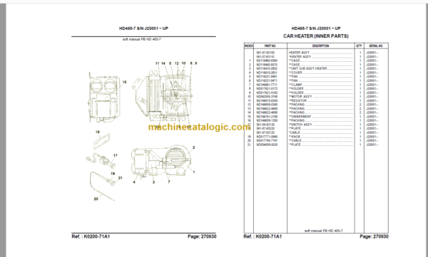 Komatsu PB HD465-7 Soft Manual