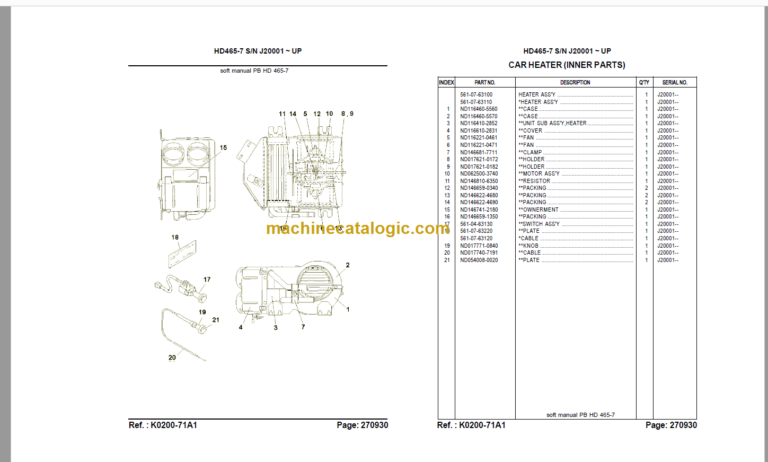 Komatsu PB HD465-7 Soft Manual