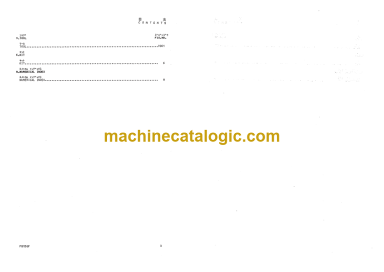 Komatsu FB15SF-8 Forklift Truck Parts Book