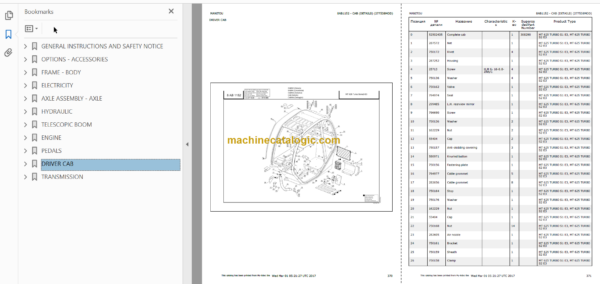 Manitou MT 625 TURBO S2 E3 Genuine Parts Catalogue