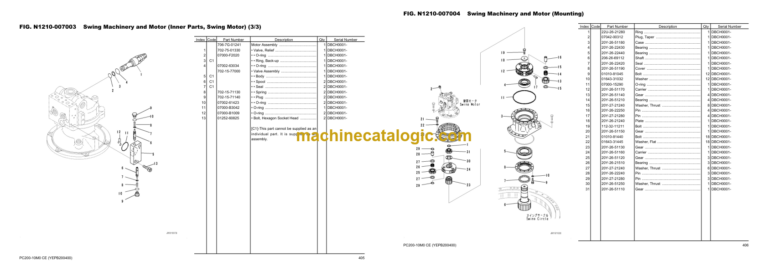 Komatsu PC200-10M0 CE SAA4D107E-1 Parts Book