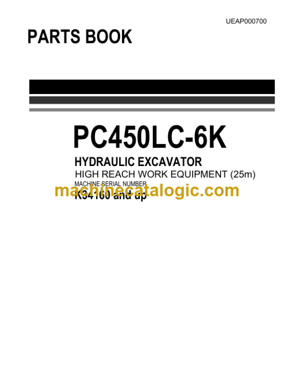 Komatsu PC450LC-6K Hydraulic Excavator Parts Book