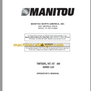 Manitou TMT 55FL HT XT 4W S1-E2 OPERATOR'S MANUAL