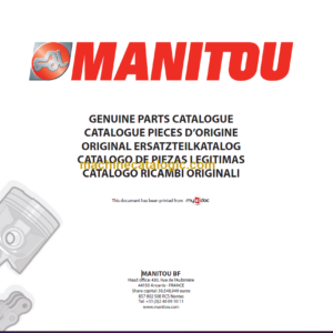 Manitou MT 1030 S S3 E2 Parts Catalogue